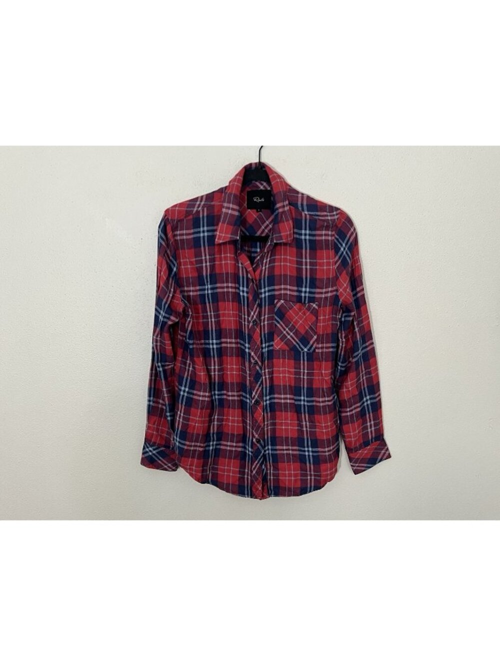 Rails Plaid Button Down Flannel Top In Hunter Coral Indigo Size Small